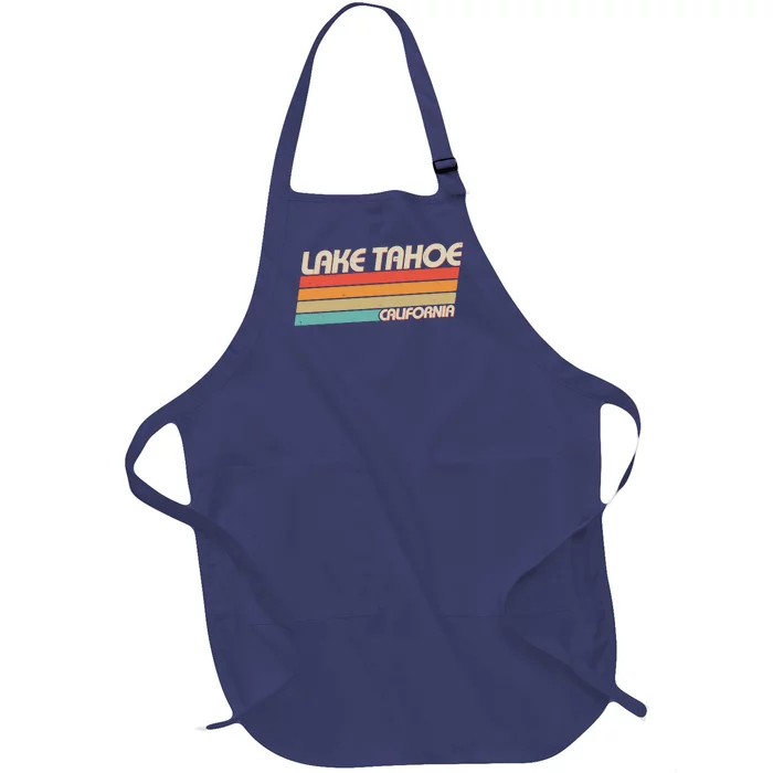 Vintage Lake Tahoe California Logo Full-Length Apron With Pocket