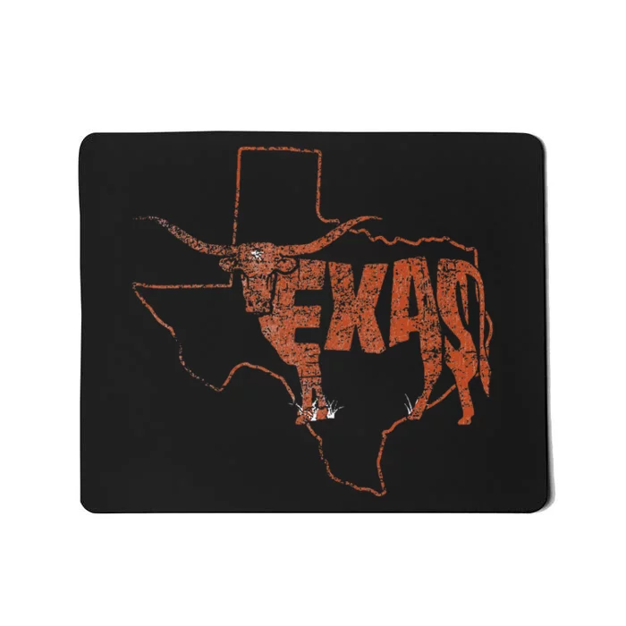 Vintage Longhorn Texas Trendy Austin Pride Retro Design Mousepad