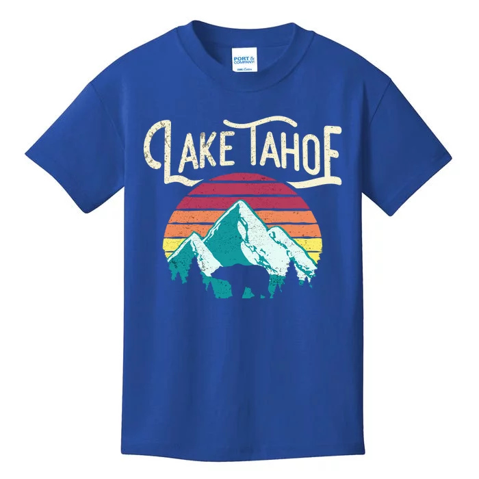 Vintage Lake Tahoe Mountain Bear California Retro Gift Kids T-Shirt