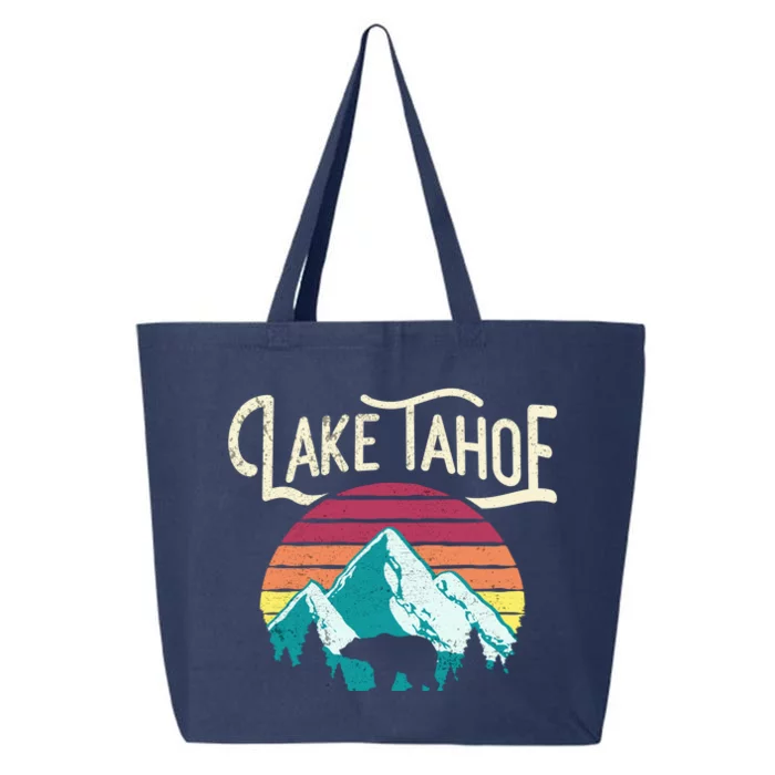 Vintage Lake Tahoe Mountain Bear California Retro Gift 25L Jumbo Tote