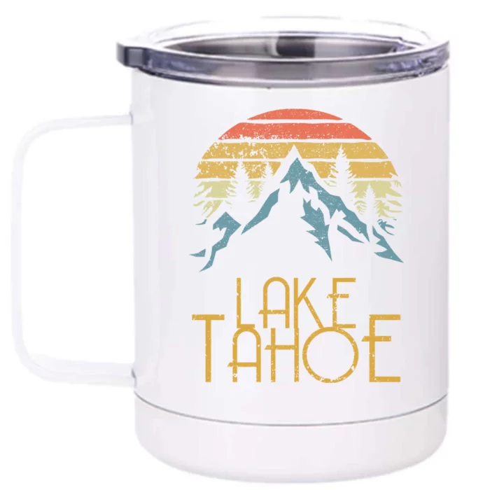 Vintage Lake Tahoe California Nevada Retro Gift Front & Back 12oz Stainless Steel Tumbler Cup