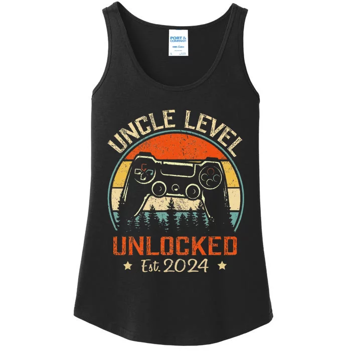 Vintage Leveled Up To Uncle Uncle Level Unlocked Est. 2024 Ladies Essential Tank