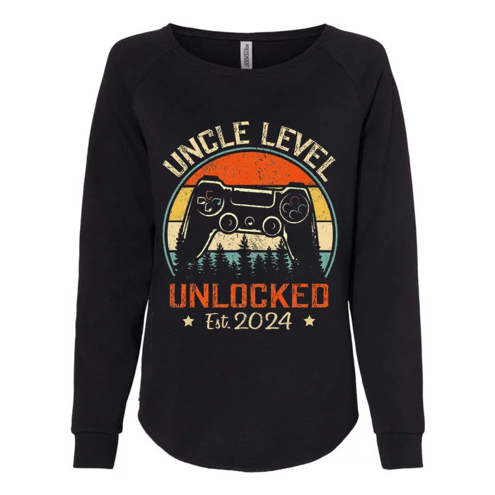 Vintage Leveled Up To Uncle Uncle Level Unlocked Est. 2024 Womens California Wash Sweatshirt