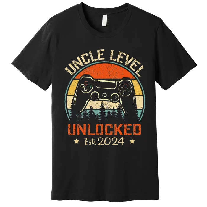 Vintage Leveled Up To Uncle Uncle Level Unlocked Est. 2024 Premium T-Shirt