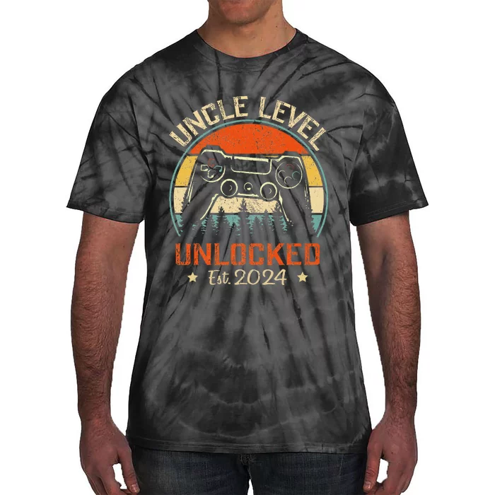 Vintage Leveled Up To Uncle Uncle Level Unlocked Est. 2024 Tie-Dye T-Shirt