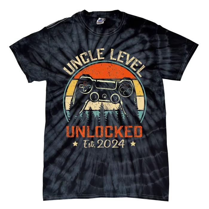 Vintage Leveled Up To Uncle Uncle Level Unlocked Est. 2024 Tie-Dye T-Shirt