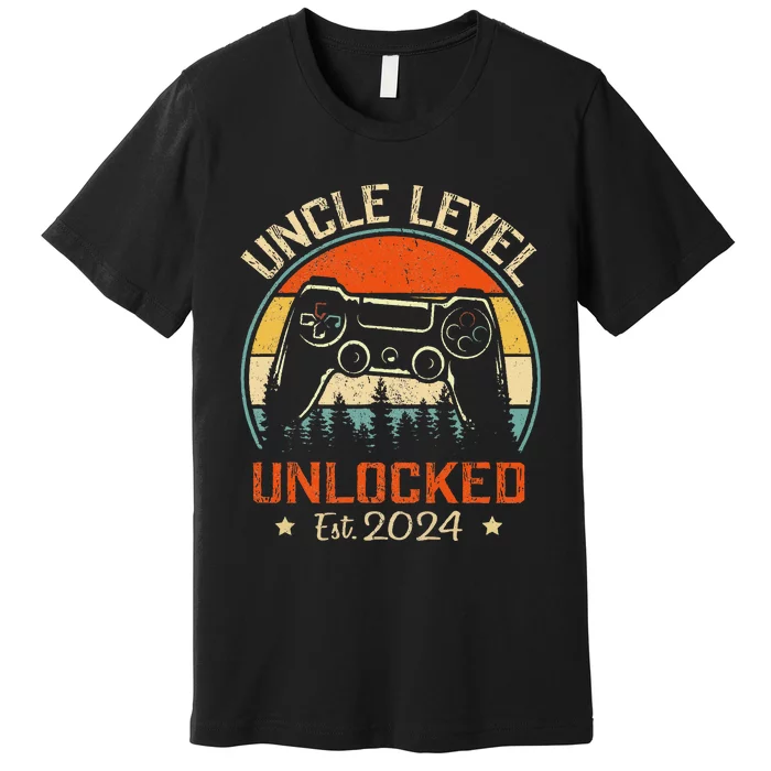 Vintage Leveled Up To Uncle Uncle Level Unlocked Est. 2024 Premium T-Shirt