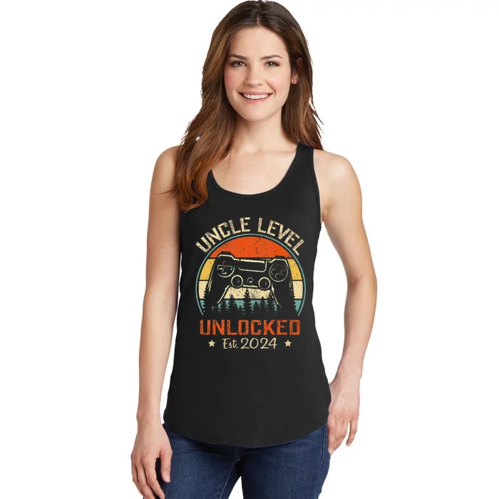 Vintage Leveled Up To Uncle Uncle Level Unlocked Est. 2024 Ladies Essential Tank