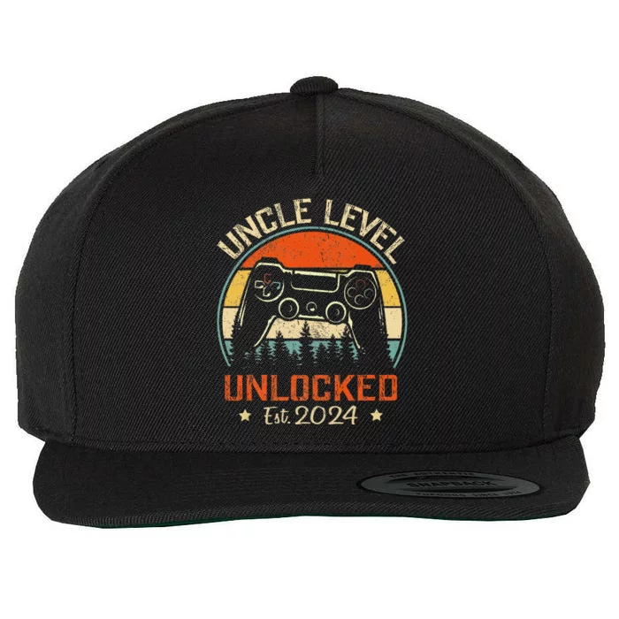 Vintage Leveled Up To Uncle Uncle Level Unlocked Est. 2024 Wool Snapback Cap