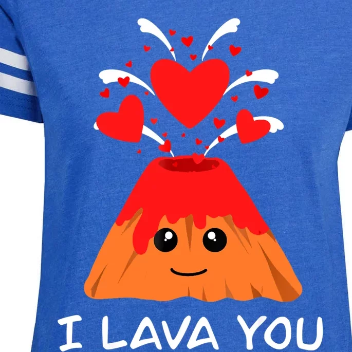 Volcano Lava Valentines Day For I I Lava You Love Enza Ladies Jersey Football T-Shirt