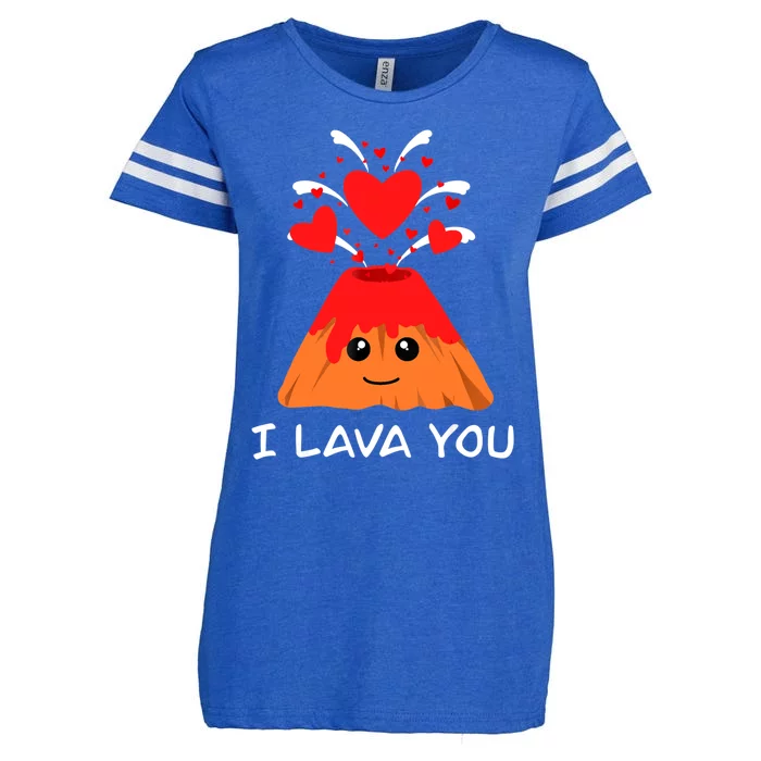 Volcano Lava Valentines Day For I I Lava You Love Enza Ladies Jersey Football T-Shirt