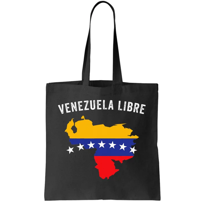 Venezuela Libre Venezuela Map 7 Stars Flag Family Souvenir Tote Bag