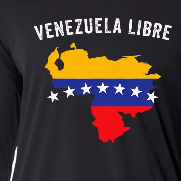 Venezuela Libre Venezuela Map 7 Stars Flag Family Souvenir Cooling Performance Long Sleeve Crew