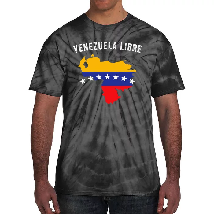 Venezuela Libre Venezuela Map 7 Stars Flag Family Souvenir Tie-Dye T-Shirt