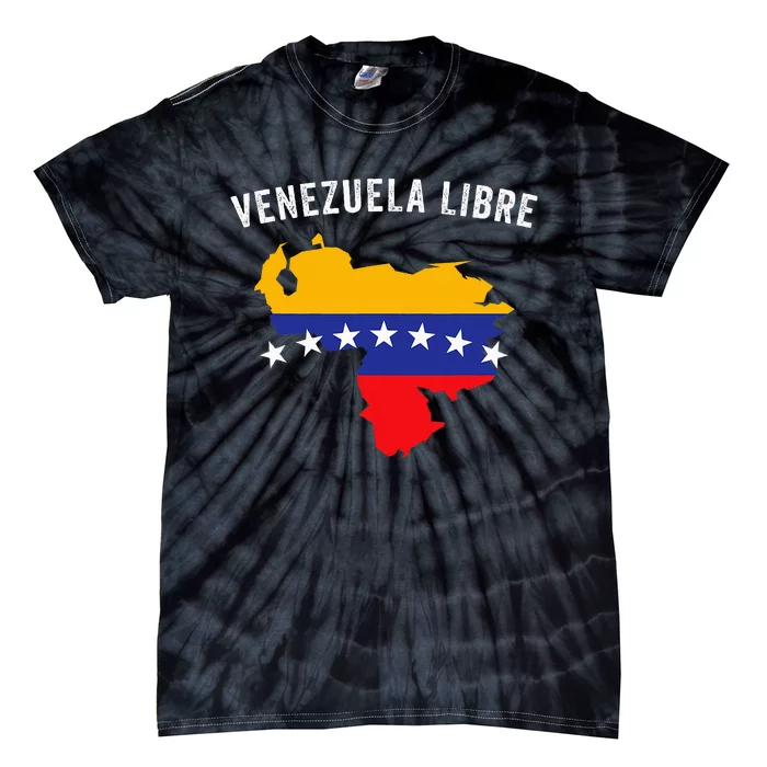 Venezuela Libre Venezuela Map 7 Stars Flag Family Souvenir Tie-Dye T-Shirt