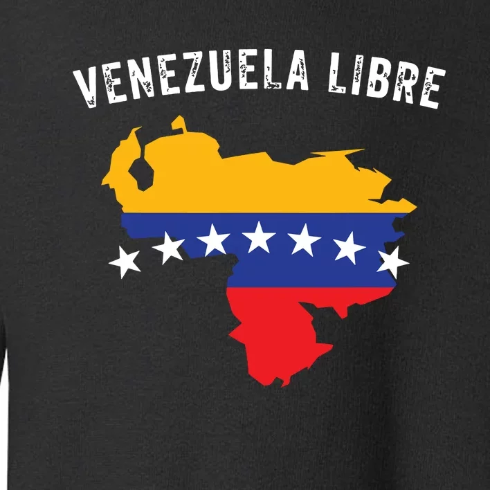 Venezuela Libre Venezuela Map 7 Stars Flag Family Souvenir Toddler Sweatshirt