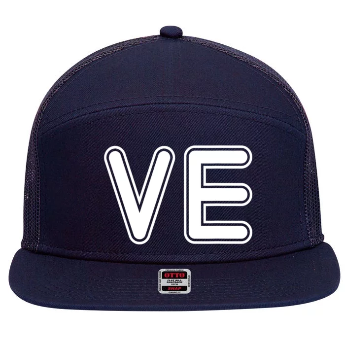 VE Love Valentine's Day Couple Matching Wife & Husband 7 Panel Mesh Trucker Snapback Hat