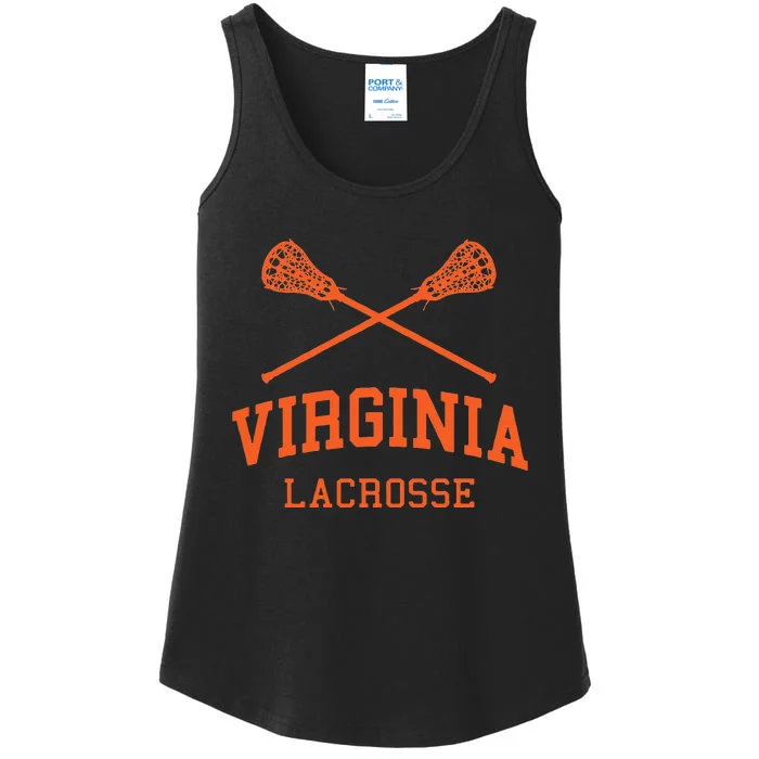 Virginia Lacrosse Vintage Lax Weathered Ladies Essential Tank