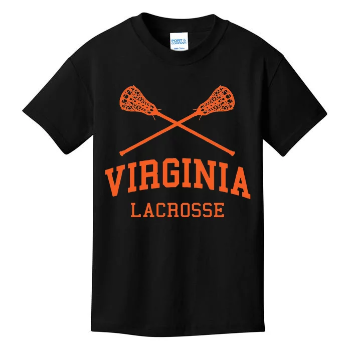 Virginia Lacrosse Vintage Lax Weathered Kids T-Shirt