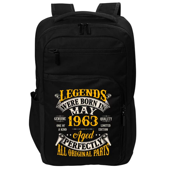 Vintage Legends Were Born In May 1963 Birthday Impact Tech Backpack