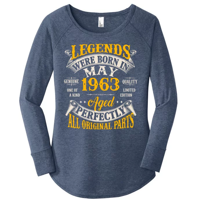 Vintage Legends Were Born In May 1963 Birthday Women's Perfect Tri Tunic Long Sleeve Shirt