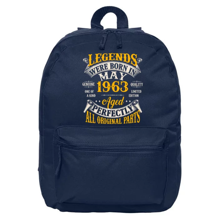 Vintage Legends Were Born In May 1963 Birthday 16 in Basic Backpack