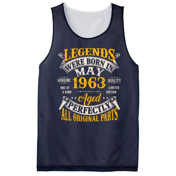 Vintage Legends Were Born In May 1963 Birthday Mesh Reversible Basketball Jersey Tank