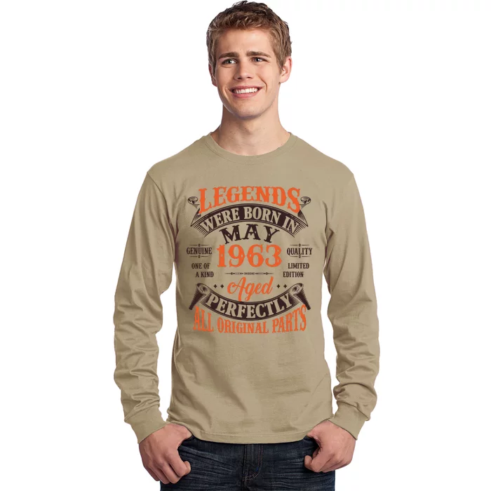 Vintage Legends Were Born In May 1963 Birthday Long Sleeve Shirt