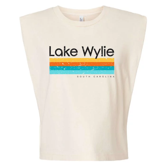 Vintage Lake Wylie Sc South Carolina Usa Retro Design Garment-Dyed Women's Muscle Tee