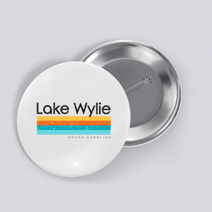 Vintage Lake Wylie Sc South Carolina Usa Retro Design Button