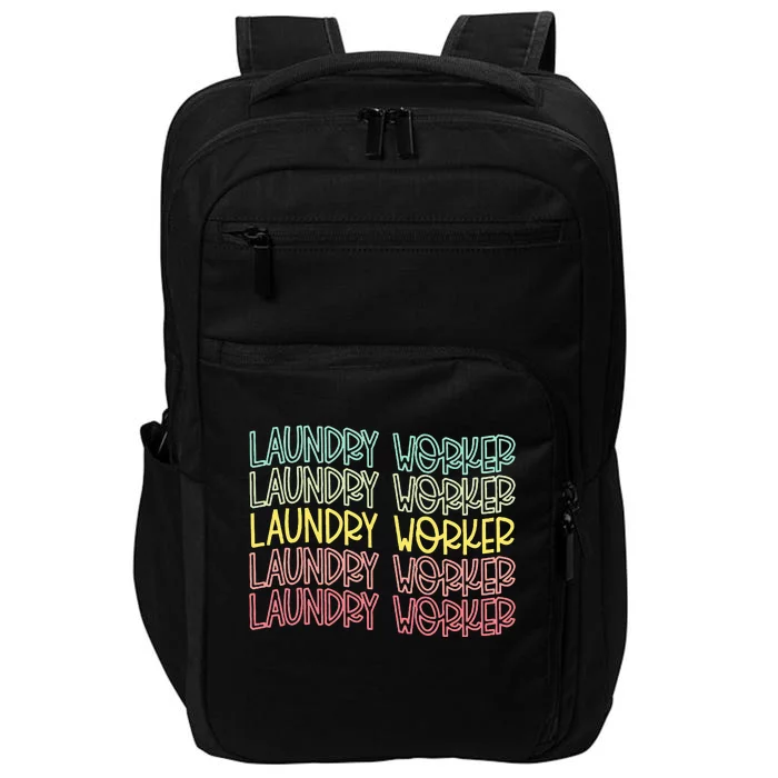 Vintage Laundry Worker Job Title Impact Tech Backpack