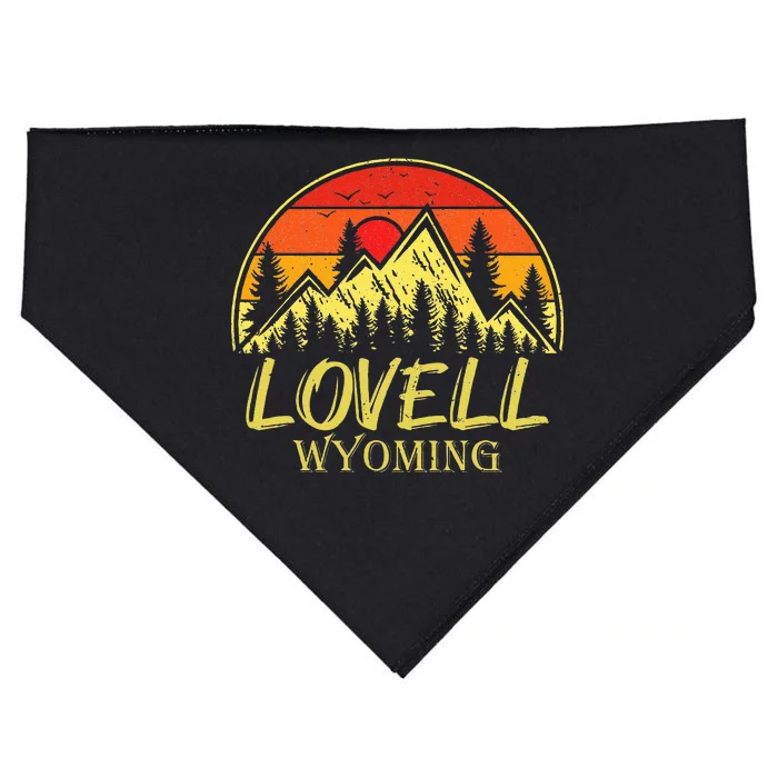 Vintage Lovell Wyoming WY Mountains Hike Hiking Souvenir USA-Made Doggie Bandana