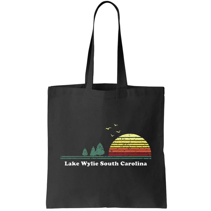 Vintage Lake Wylie South Carolina Sunset Souvenir Tote Bag