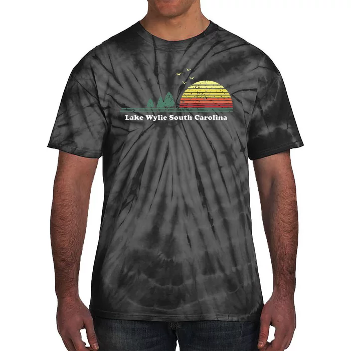 Vintage Lake Wylie South Carolina Sunset Souvenir Tie-Dye T-Shirt