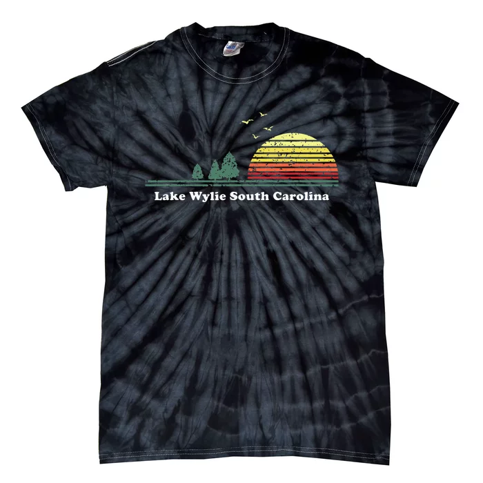 Vintage Lake Wylie South Carolina Sunset Souvenir Tie-Dye T-Shirt