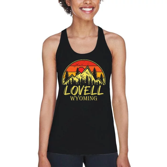 Vintage Lovell Wyoming WY Mountains Hike Hiking Souvenir Women's Racerback Tank