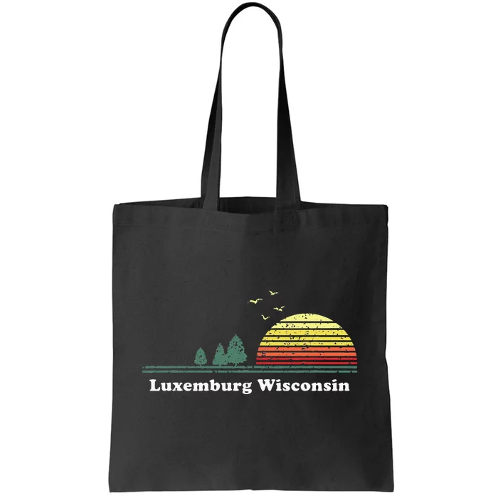 Vintage Luxemburg Wisconsin Sunset Souvenir Tote Bag