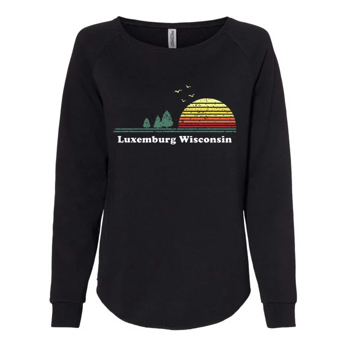 Vintage Luxemburg Wisconsin Sunset Souvenir Womens California Wash Sweatshirt