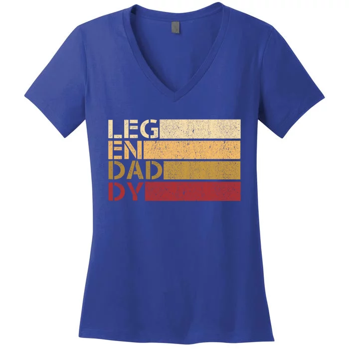 Vintage Legendaddy Worlds Coolest Dad Fathers Day Gift Cool Gift Women's V-Neck T-Shirt