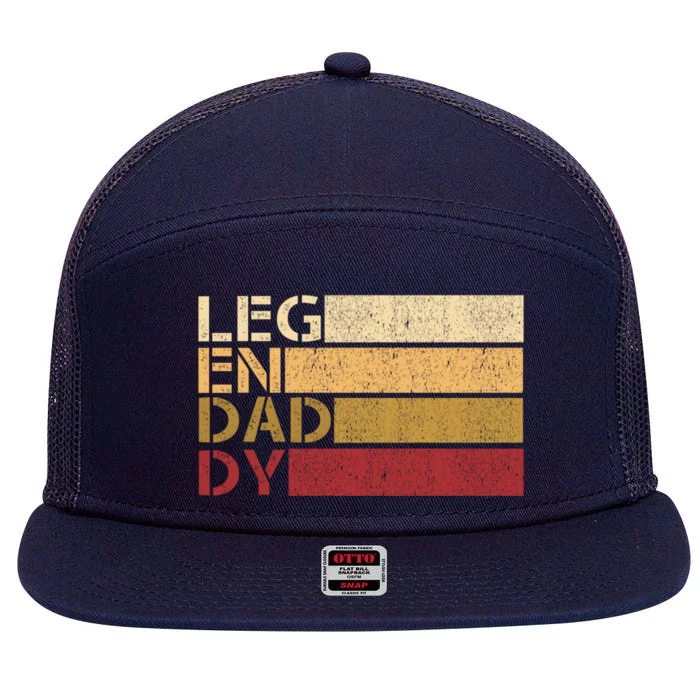 Vintage Legendaddy Worlds Coolest Dad Fathers Day Gift Cool Gift 7 Panel Mesh Trucker Snapback Hat