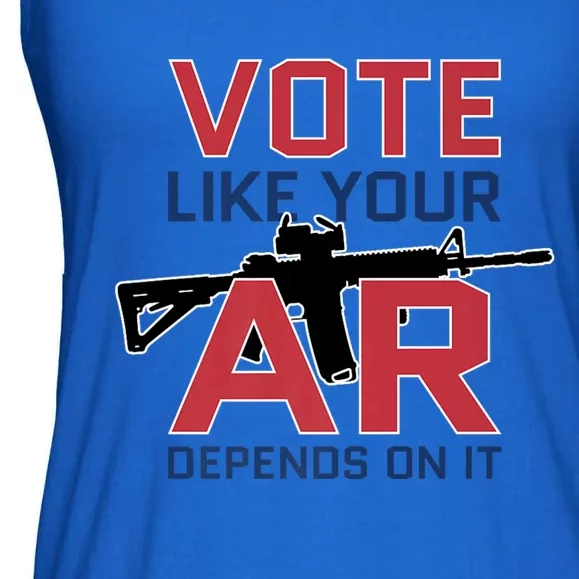 Vote Like Your Ar Depends On It Second Amendment Foundation Ladies Essential Flowy Tank