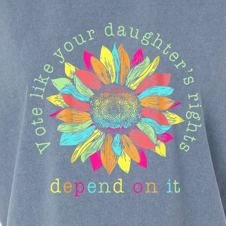 Vote Like Your DaughterS Rights Depend On It Voting Floral Garment-Dyed Women's Muscle Tee