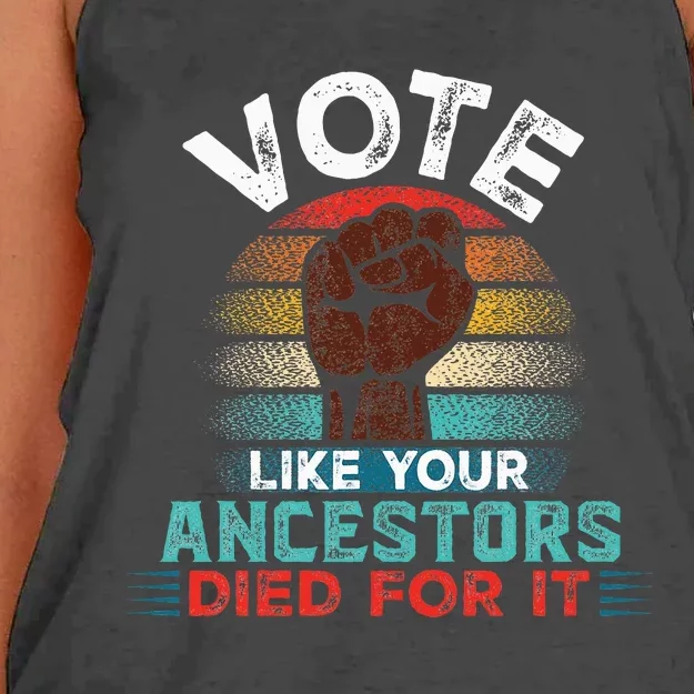 Vote Like Your Ancestors Died For It Black Votes Matter Women's Knotted Racerback Tank