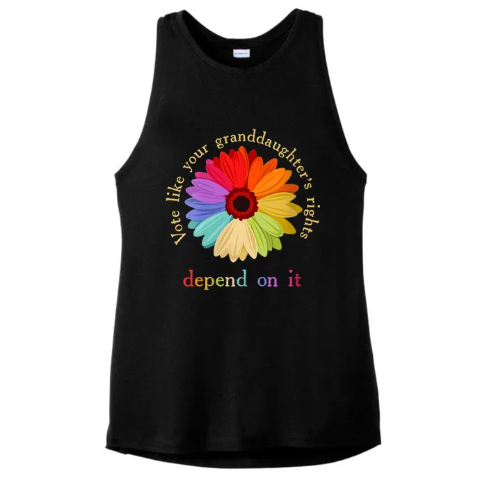 Vote Like Your Granddaughters Rights Depend On It Funny Ladies Tri-Blend Wicking Tank