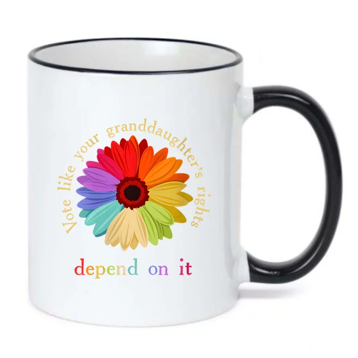 Vote Like Your Granddaughters Rights Depend On It Funny Black Color Changing Mug