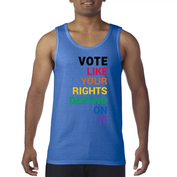 Vote Like Your Rights Depend On It Lgbt Vote Elections Funn Tank Top