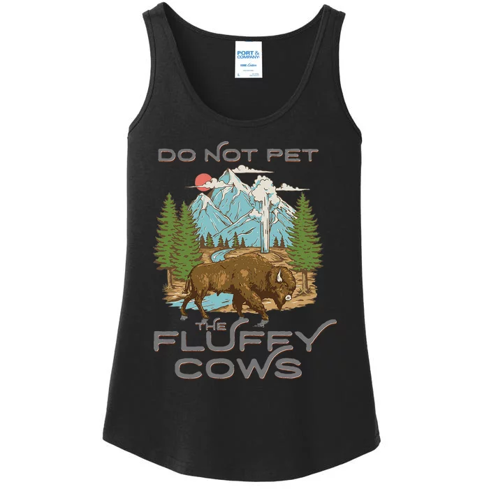 Vintage Look Yellowstone National Park Bison Lover Ladies Essential Tank