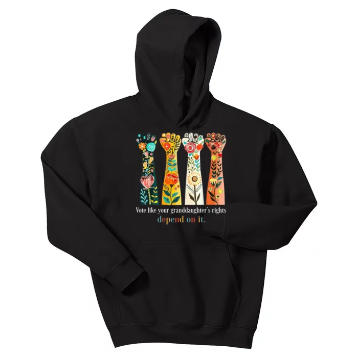 Vote Like Your Granddaughters Rights Depend On It Kids Hoodie