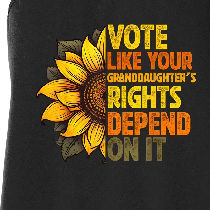 Vote Like Your Granddaughters Rights Depend On It Women's Racerback Tank