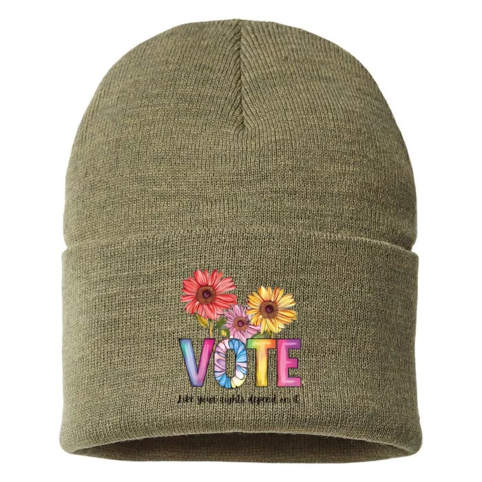 Vote Like Your Rights Depend On It Vote 2024 Sustainable Knit Beanie